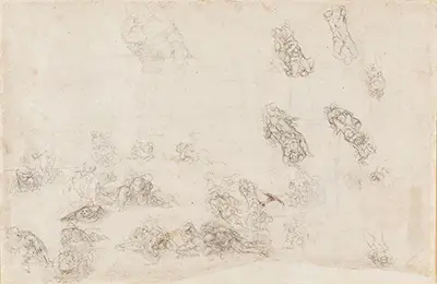 Studies for Figures in the Last Judgement Michelangelo